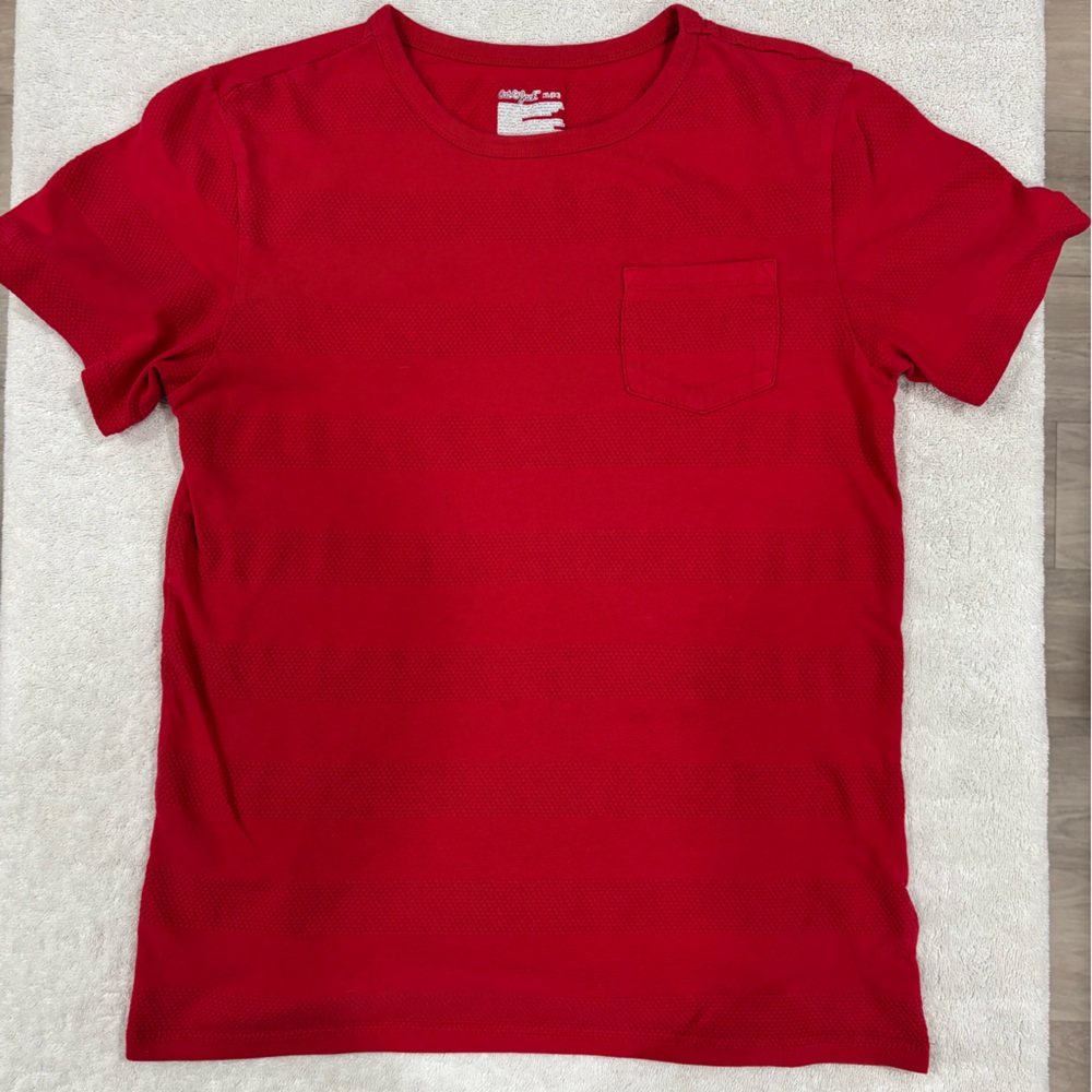 Cat & Jack Boys One Pocket Bright Red Short Sleeve Tee XL 14